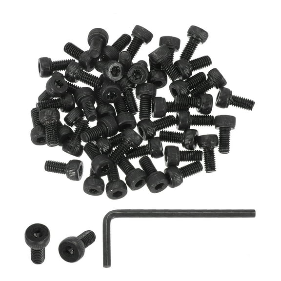 M4 x 8mm Hex Socket Head Screws Cap Bolt, 50 Pack 12.9 Grade Carbon Steel Hexagon Socket Screw  with Hex Wrenches