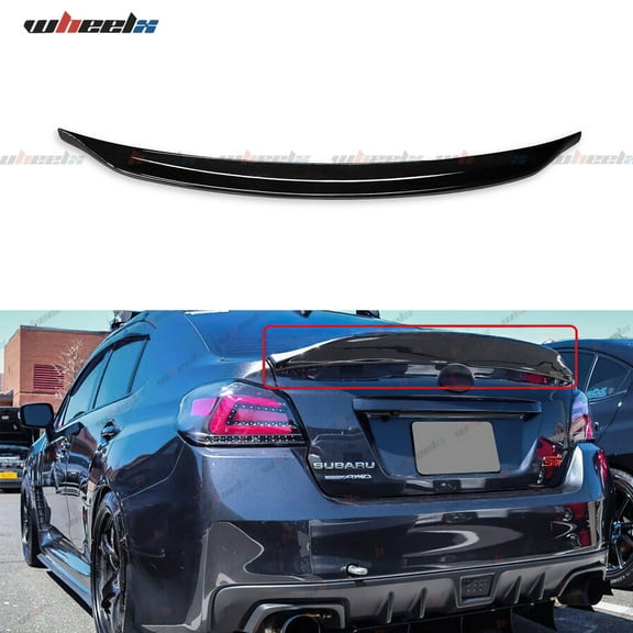 Rear Trunk Spoiler Compatible with 2015-2021 Subaru WRX/WRX STI, Duckbill Fits for 15-21 4 Door Sedan, Exterior High Kick Tail Deck Lid Splitter Wing Lip (Glossy Black)