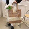 thumbnail image 4 of Jiibva Straw Beach Bag Woven Tote Bag with Tassels Large Shoulder Bag for Women Straw Handbags Rattan Boho Bag, 4 of 7