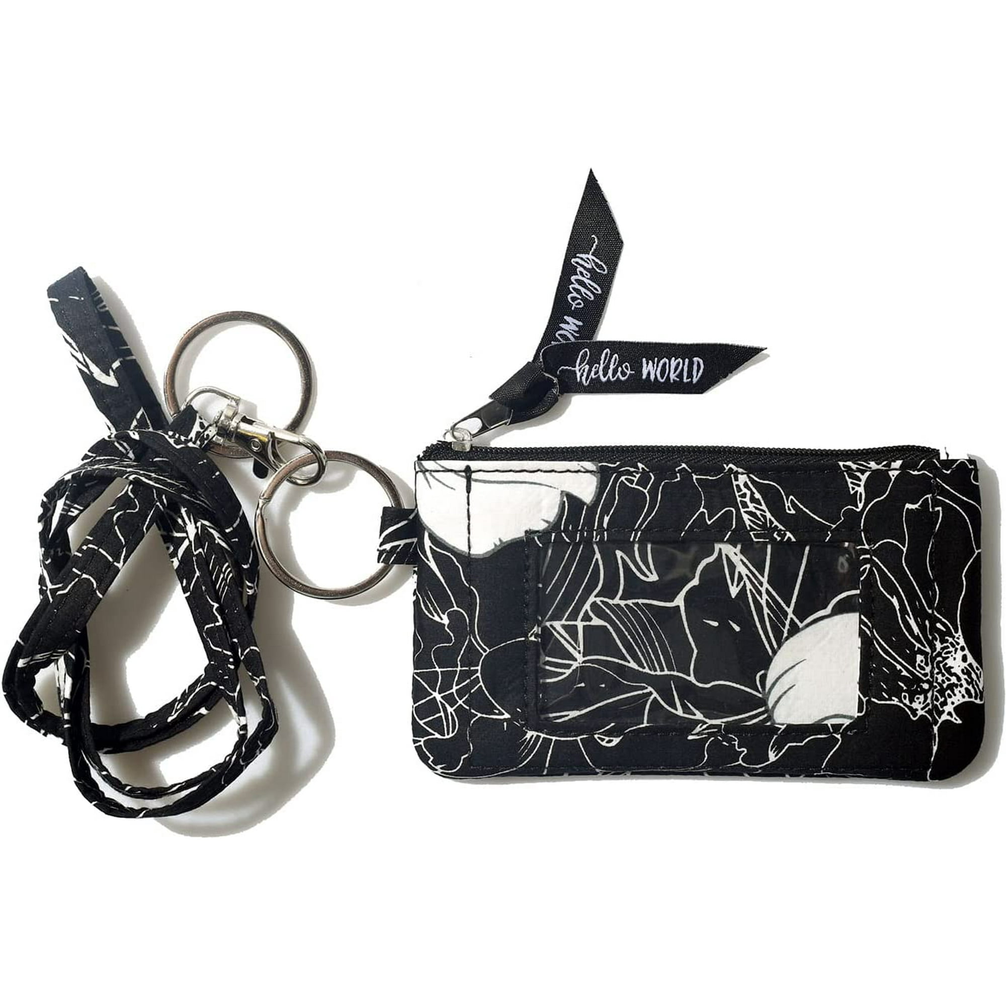 lanyards with Wallet ID Case Wallet with Lanyard, Lanyard Wallet Black, Zip  ID Case with Lanyard Lanyard with id Holder Wallet Keychain for Women,