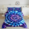 thumbnail image 2 of Manfei Trippy Watercolor 3-Piece Full Size Comforter Sets,Blue Purple Bedding Comforter Set,Tie Dye Lightweight Bedding Sets,Breathable Abstract Home Decor,Reversible, 2 of 8