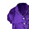 thumbnail image 6 of Tnhcen Women's Flirty V-Neck Sleep Set Satin Button-Up Short Sleeve Top Drawstring Shorts Solid Color Loungewear in 5 Colors​ XS-3XL, 6 of 7