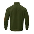 thumbnail image 3 of Hogleaql Sweaters for Men 1/4 Button Up Casual Cash-Mere Stand Collar Cable Knit Sweater Elbow Patches Winter Long Sleeve Pullover Army Green S, 3 of 4
