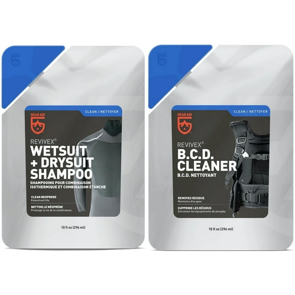 GEAR AID Wetsuit Shampoo and BCD Cleaner, Removes Salt and Residue, BCD Kit