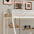 thumbnail image 6 of Leumius Metal Twin over Full Bunk Bed with Trundle, Space Saving Bunk Bed Frame with Ladder and Guardrails for Dorm, Apartment,White, 6 of 8