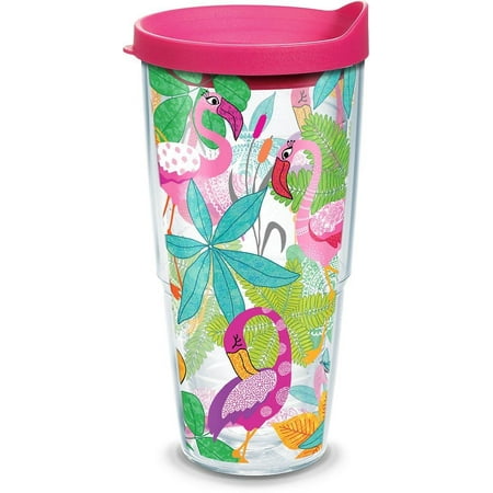 Tervis 24 oz. Flamingo Fun Tumbler With Lid 24 oz. Tumbler Pink