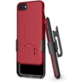 thumbnail image 3 of BELTRON iPhone 7/8/SE 2020 Holster Case, Super Slim Rubberized Grip Case & Swivel Belt Clip Holster Combo with Built-in Kickstand for for Apple iPhone SE 2nd Gen 2020, 8, 7, 6, 6s Red, 3 of 9