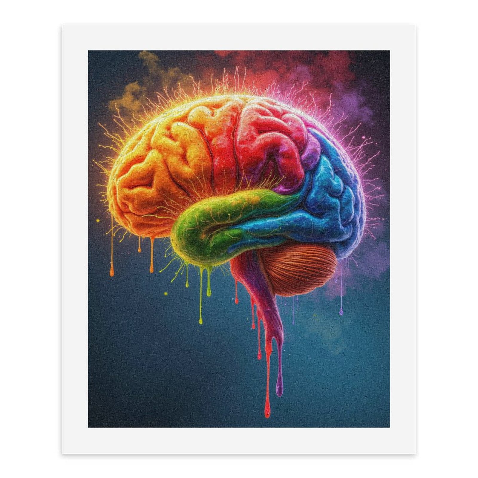 Paint by Numbers Kit for Adults, Colorful Abstract Brain Illustration Paint by Numbers, Easy Paint by Numbers Kit for Adults Beginner, DIY Adult Paint by Number Kits on Canvas, Home Decor 12x16in