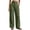 Army Green, variant on Women High Rise Pleated Wide Leg Cargo Trousers 3D Stitched Pockets Loose Draped Fit For Urban Street Style And Casual City Outings White S