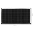 thumbnail image 1 of Alfombrilla antideslizante para barra de bar para el hogar, alfombrilla para cafetera para encimeras, 11.8 pulgadas x 5.9 pulgadas, negro con borde blanco, 1 alfombrilla de barra con 1 posav, 1 of 5