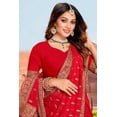 thumbnail image 3 of Georgette Red Embroidery Work Sari Diwali Collection Saree, 3 of 3