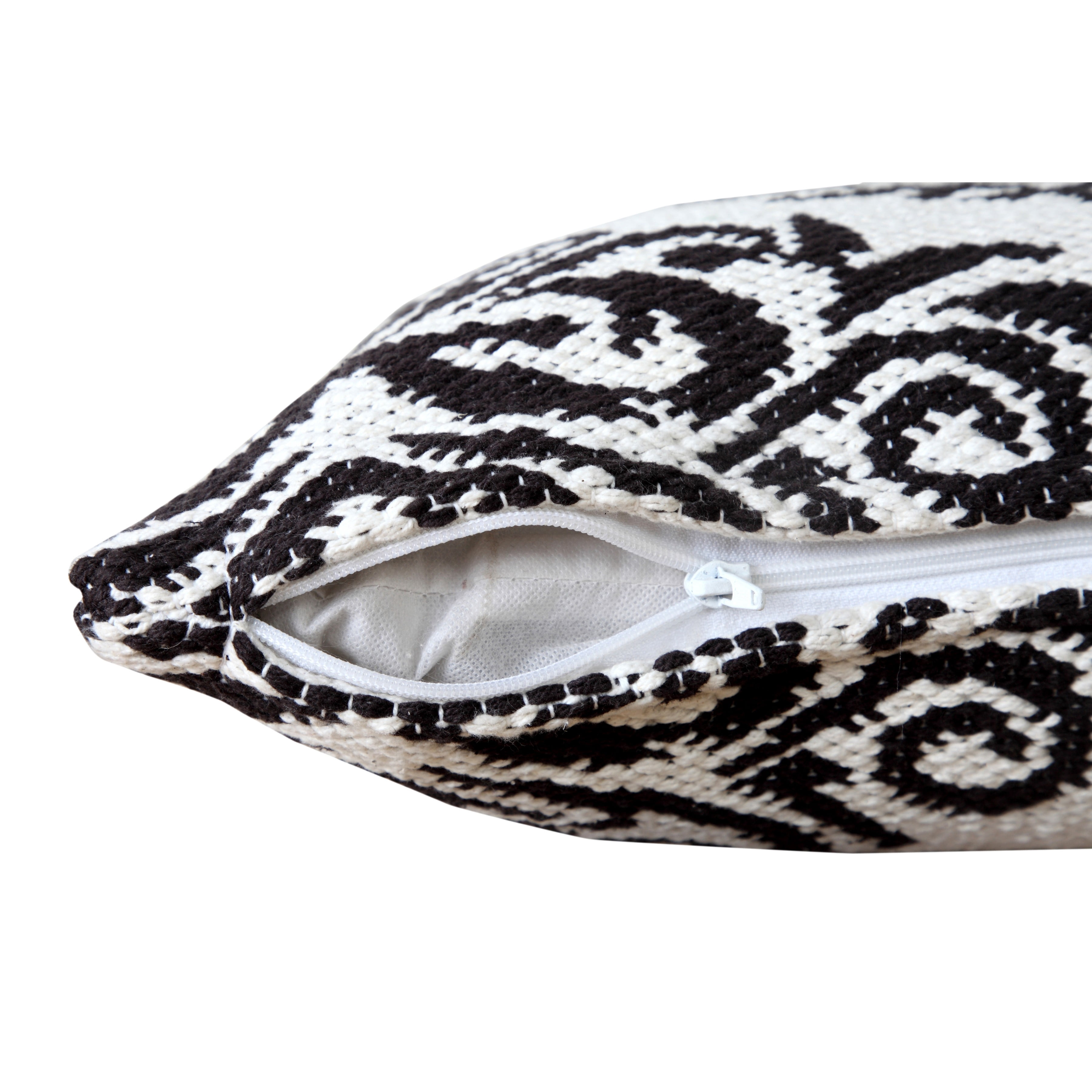Ox Bay Damask Throw Pillow, White and Black, 20" Square, Count Per Pack 1