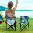 thumbnail image 5 of 600D Oxford Camping Chair Portable Foldable Chair Supports 220 lbs for Picnic, Fishing, Backpacking Blue Fan-shaped Shapes, 5 of 8