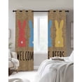 thumbnail image 2 of Easter Bunny Blackout Curtains for Bedroom, Thermal Insulated Window Treatment, Spring Modern Colorful Bunnies Brown Grommet Top Blackout Draperies and Drapes for Basement 27.5"x39" 2 Panels, 2 of 8