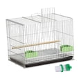 thumbnail image 1 of Jaula de hierro para periquitos, jaula portátil para pájaros con asa, accesorios para interiores, caja para pájaros Blanco, 1 of 8