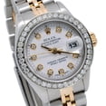 thumbnail image 3 of Pre-Owned Rolex Datejust 26MM 69173 White Diamond Dial Diamond Bezel Two Tone Yellow Gold Jubilee Bracelet 1.2ct, 3 of 8