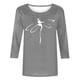 thumbnail image 4 of ICHUANYI ClearanceWomen's Fashion Printed Loose T-shirt Mid-length 3/4 Sleeves Blouse Round Neck Casual Tops(Gray, S) ICHUANYI WER20232080505047, 4 of 4