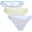 Xenon Blue- Ditsy Floral, Vivid White- Calming Blue Mesh, Tender Lemon Lace, variant on Mesh and Lace Thong Panties, 3-Pack, Women's XS-XXXL