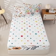 thumbnail image 4 of Erosebridal Cute Rabbit Zipper Twin Comforter Sets with Fitted Sheet and 2 Pillowcases,Woodland Foliage Print Zipper Bedding Set,Orange Blush Pink,Reversible, 4 of 6