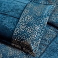 thumbnail image 6 of WPM Glam 7-Pieces Teal Blue Gold Comforter Bed in a Bag, Queen, 6 of 6
