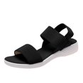 thumbnail image 3 of Womens Plafrom Flat Sandals Open Toe Ankle Strap Sandals Slingback Casual Summer Beach Shoes, 3 of 9