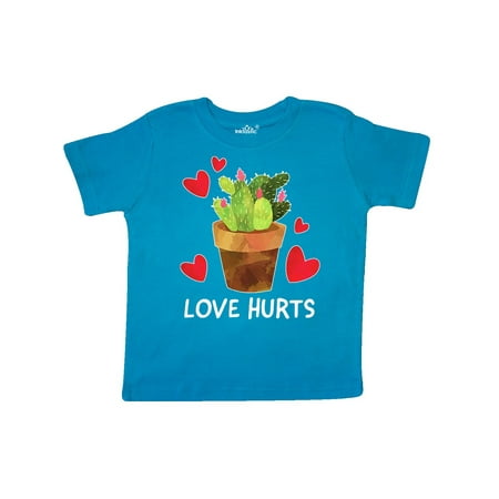 

Inktastic Anti-Valentine s Day Love Hurts with Cactus and Hearts Gift Toddler Boy or Toddler Girl T-Shirt