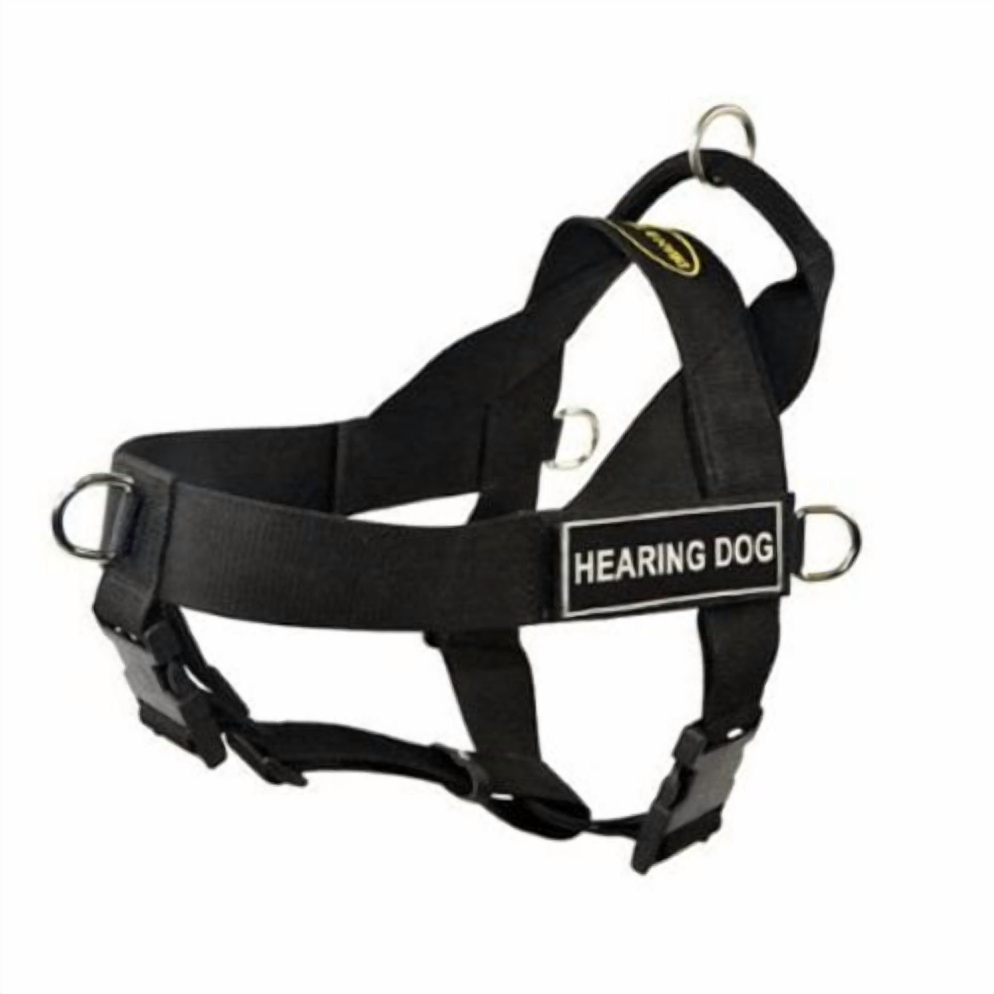 DT Universal No Pull Dog Harness, Hearing Dog, Black, X-Large, Fits Girth Size: 36-Inch to 47-Inch