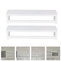 LABSERRON Partition Shelf White Wood Plastic Plate 1 Set 16.51x4.72x3.93in