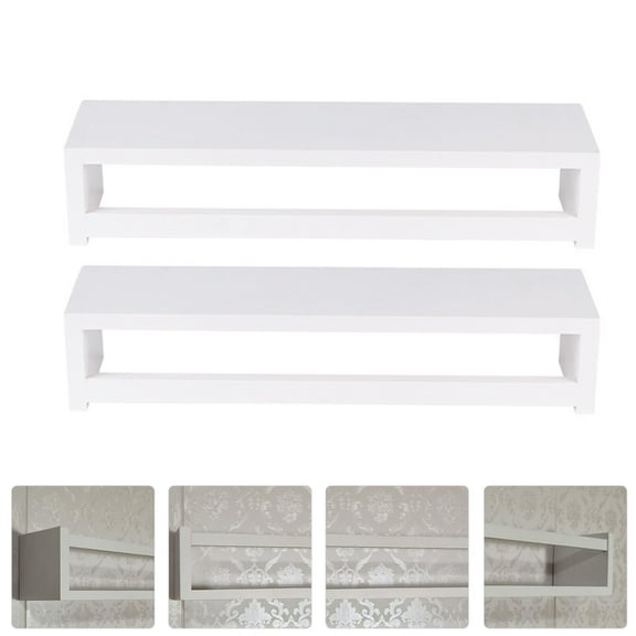 LABSERRON Partition Shelf White Wood Plastic Plate 1 Set 16.51x4.72x3.93in
