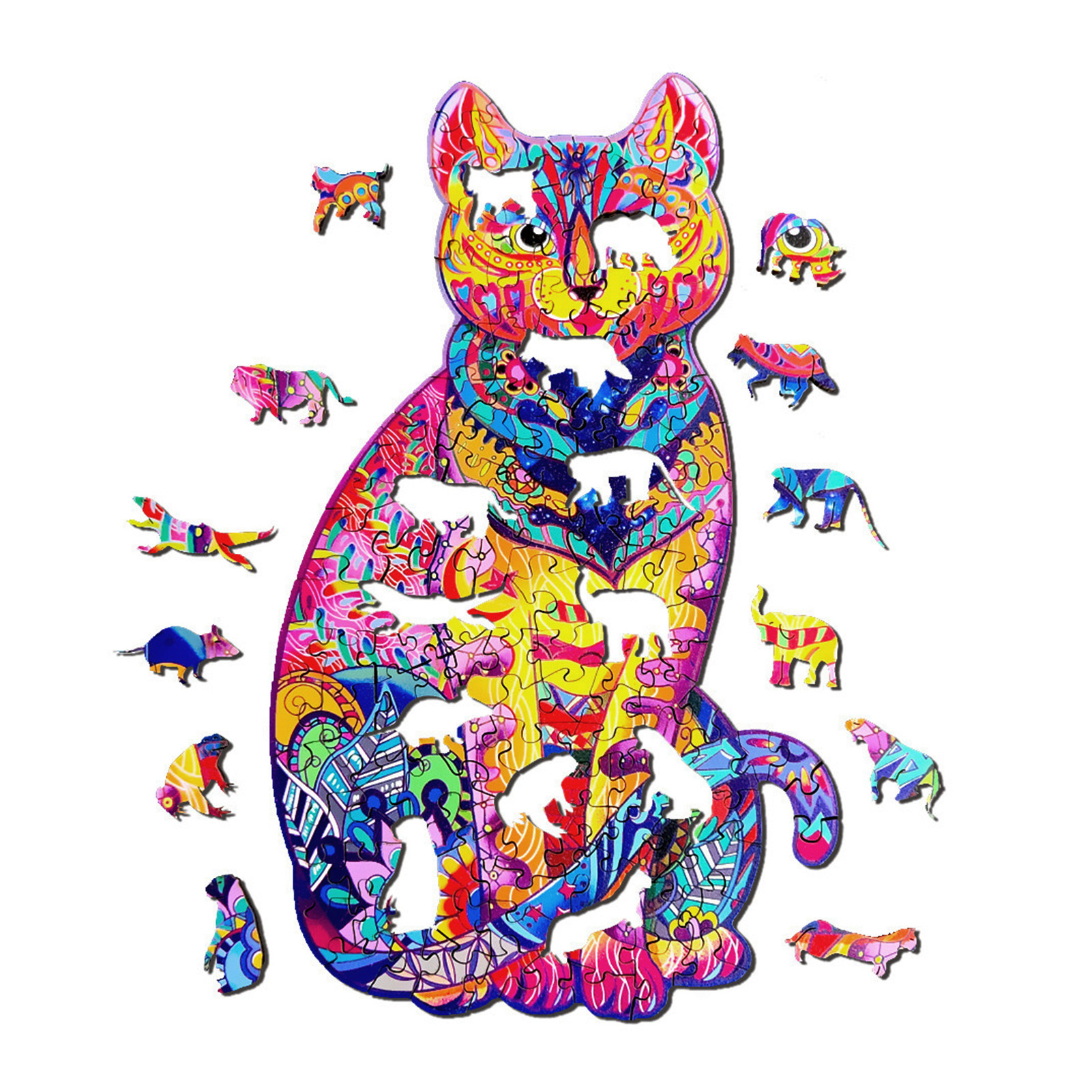Details about / Wooden Jigsaw Puzzles Unique Animal Jigsaw Pieces Kids Education Toys Crafts
