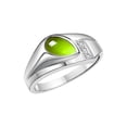 thumbnail image 3 of RYLOS Men's Rings Sterling Silver Ring - Timeless Pear Shape Cabochone Gemstone & Diamonds - Tear Drop Cabochon PERIDOT Rings For Men  Size 10, 3 of 6