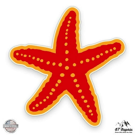 Red Starfish - 3" Vinyl Sticker - For Car Laptop I-Pad Phone Helmet Hard Hat - Waterproof Decal