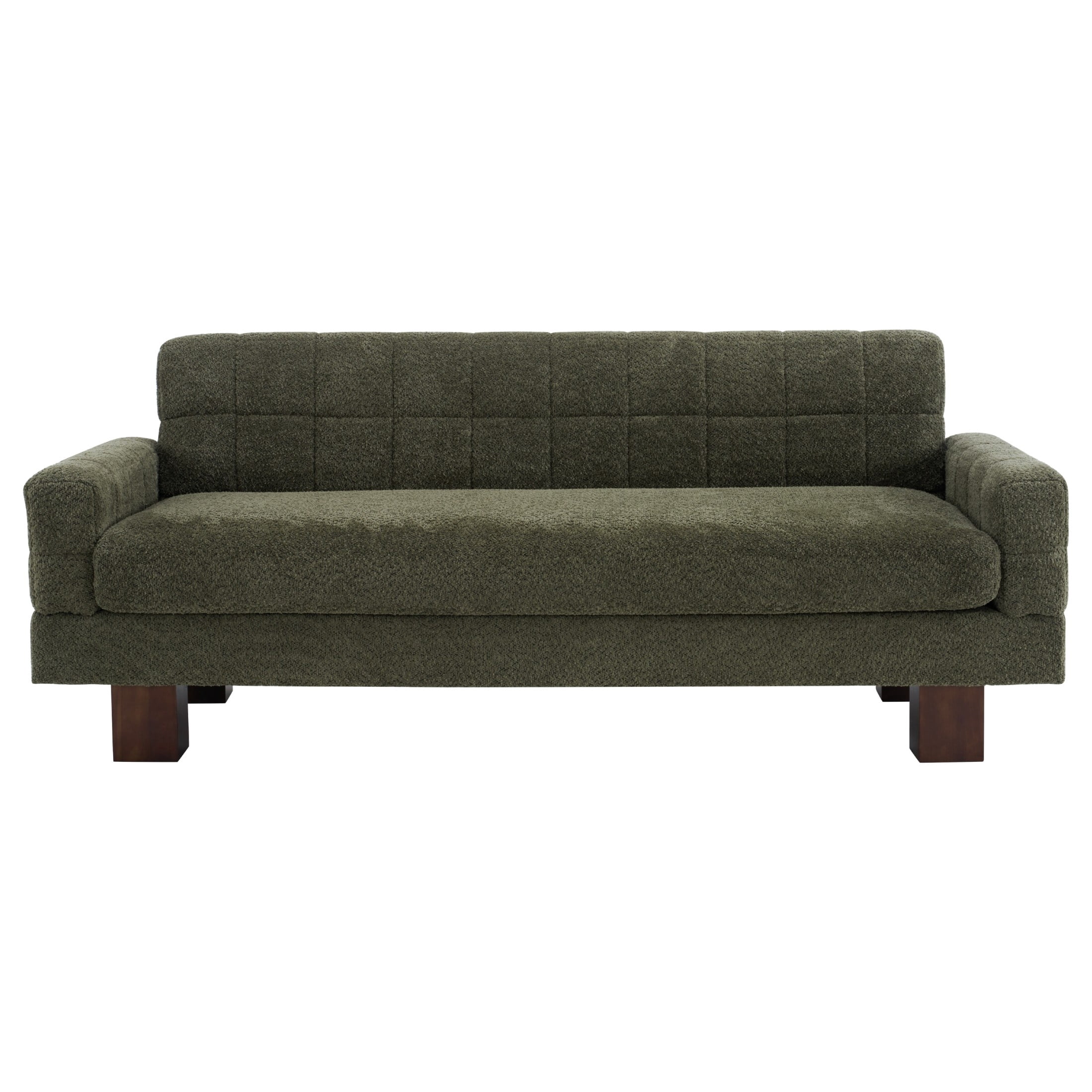 Christopher Knight Home Modern Boucle Loveseat Sofa, 2-Seater Upholstered Couch with Biscuit Back, Green