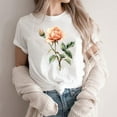thumbnail image 4 of Womens T-shirts Short Sleeve Round Neck Floral Print T-shirt Multicolor XXL, 4 of 5