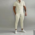 thumbnail image 5 of Camisa casual de manga larga con cuello de algodón puro para hombres de Europa y Estados Unidos, moda retro de otoño, vacaciones, dos conjuntos, 5 of 5