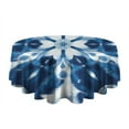 thumbnail image 5 of Indigo Tie Dye Floral Mandala Round Tablecloth 60"x60",Wrinkle Wipeable Table Cloth for Kitchen Dining Room Picnic Patio Party, 5 of 6