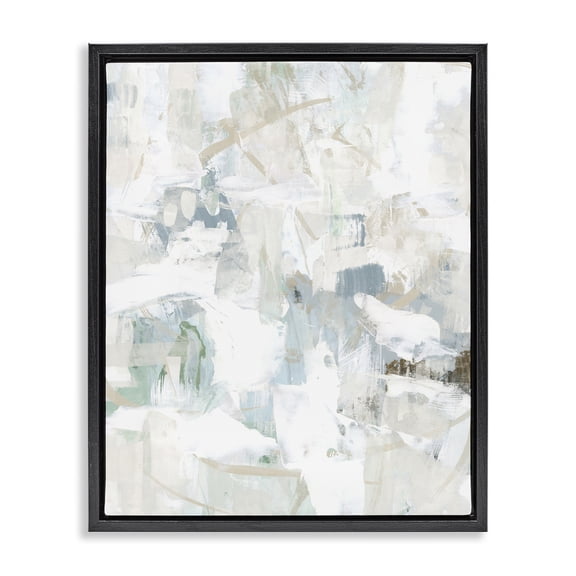 Stupell Industries Contemporary Subtle Abstracted Pattern Black Floating Frame Canvas Art, 17 x 21, by June Erica Vess
