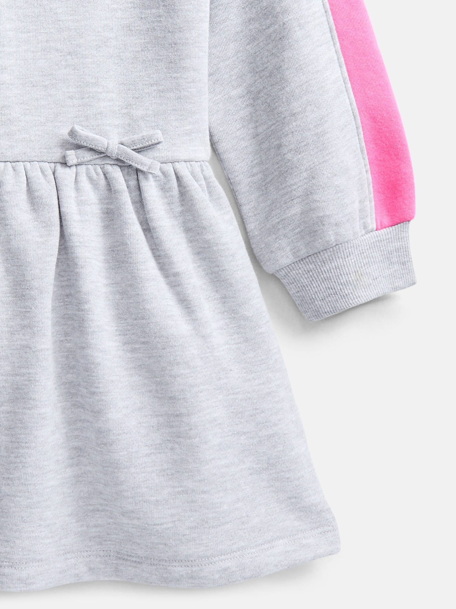 Wonder Nation Toddler Girls Embroidered Graphic Fleece Dress with Long Sleeves, Sizes 12M-5T
