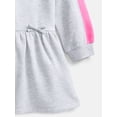 thumbnail image 3 of Wonder Nation Toddler Girls Embroidered Graphic Fleece Dress with Long Sleeves, Sizes 12M-5T, 3 of 3