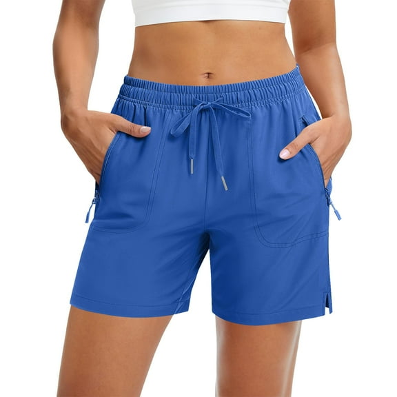 REALiKUN Women's Hiking Shorts Quick Dry Lightweight 8" Water Resistant Athletic Shorts with Pockets Outdoor Golf Active