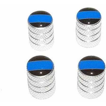 Thin Wall Wheel - Thin Blue Line Police Tire Rim Wheel Aluminum Valve Stem Caps, Multiple Colors