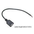 thumbnail image 3 of 2 Piece USB Female To 2Pin Bare Wire Power Cord 5V Power Supply Cable With Connectors For Low Voltaged Devices Use, 3 of 8