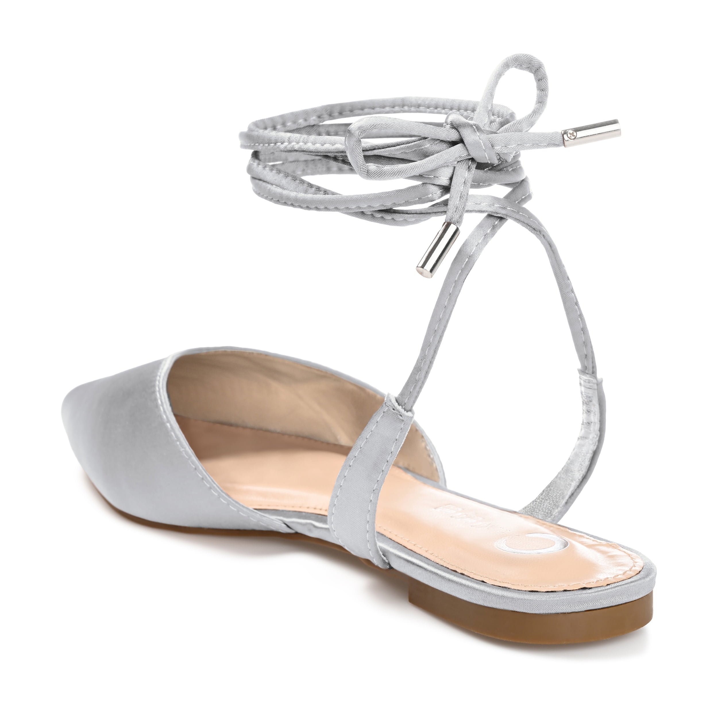Journee Womens Theia Tie Up Pointed Toe Ballet Flats
