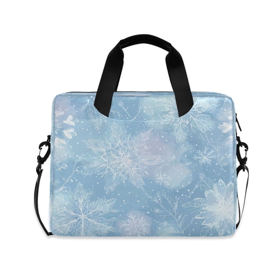 16" Laptop Briefcase for Work Travel Laptop Shoulder Bag Carrying Handbag Laptop Case Delicate Snowflakes Patter