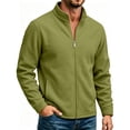 thumbnail image 2 of USNSM Mens Zip Up Sweatshirt Mock Neck Track Jacket Lightweight Fleece Full Zip No Hood Athletic Casual Long Sleeve Jackets with Pocket Green XXXXXL, 2 of 9