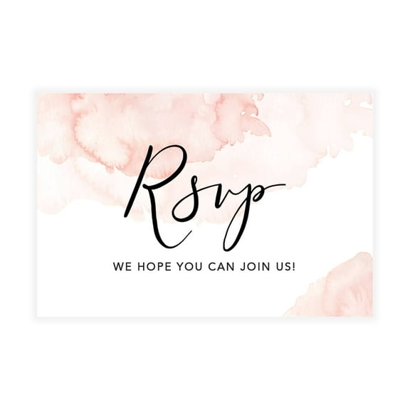 Koyal Wholesale 56-Pk RSVP Postcards for Wedding Coral Brushed Watercolor Cardstock Response Reply Cards, "4 x 6"