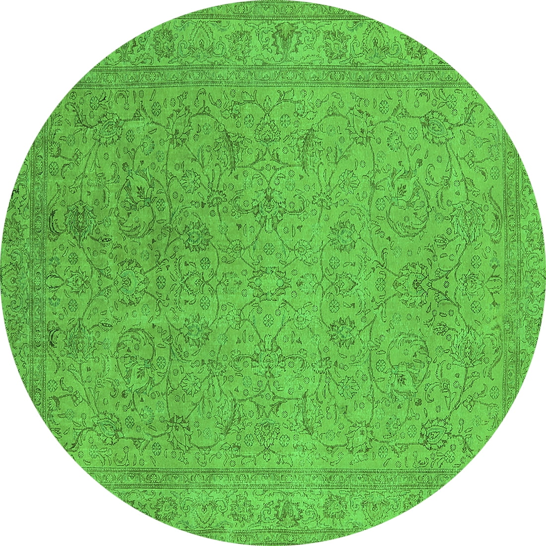 Ahgly Company Indoor Round Oriental Green Industrial Area Rugs, 5 ...