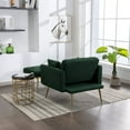 thumbnail image 6 of BSHTI 36.61'' Wide Modern Accent Chair With 3 Positions Adjustable Backrest, Tufted Chaise Lounge Chair, Single Recliner Armchair With Ottoman And Gold Legs For Living Room, Bedroom (Green), 6 of 9