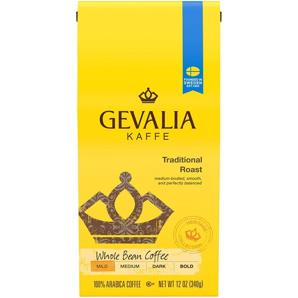 Gevalia Traditional Mild Roast Whole Bean Coffee 12 Oz Bag Walmart Com Walmart Com
