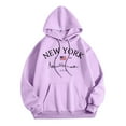 thumbnail image 1 of WEAIXIMIUNG Sweat-Shirt Habillé pour Femmes Décontracté Col Rond avec Poche Imprimé Lettres Anglaises, 1 of 3